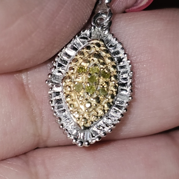 Yellow & White Diamond Leverback Earrings, 925 Silver, 14K YG/Platinum, 0.24 cts - Picture 9 of 9